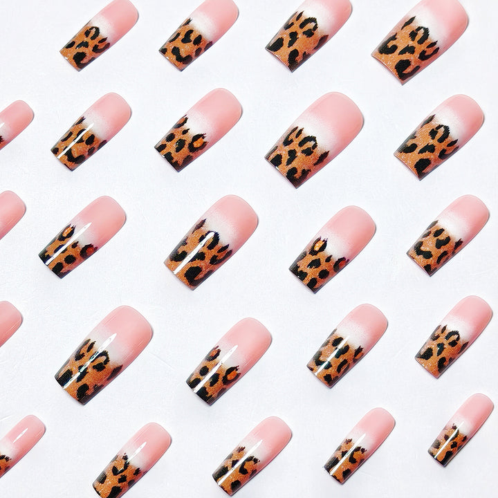 Designer Leopard Print Nail Art Bowlift