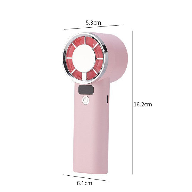 Ladies portable hand fan with digital display and five speed settings Bowlift