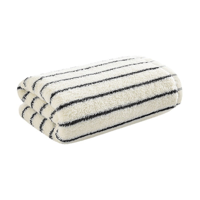 Women's Velour Bath Towel with Striped Design Bowlift