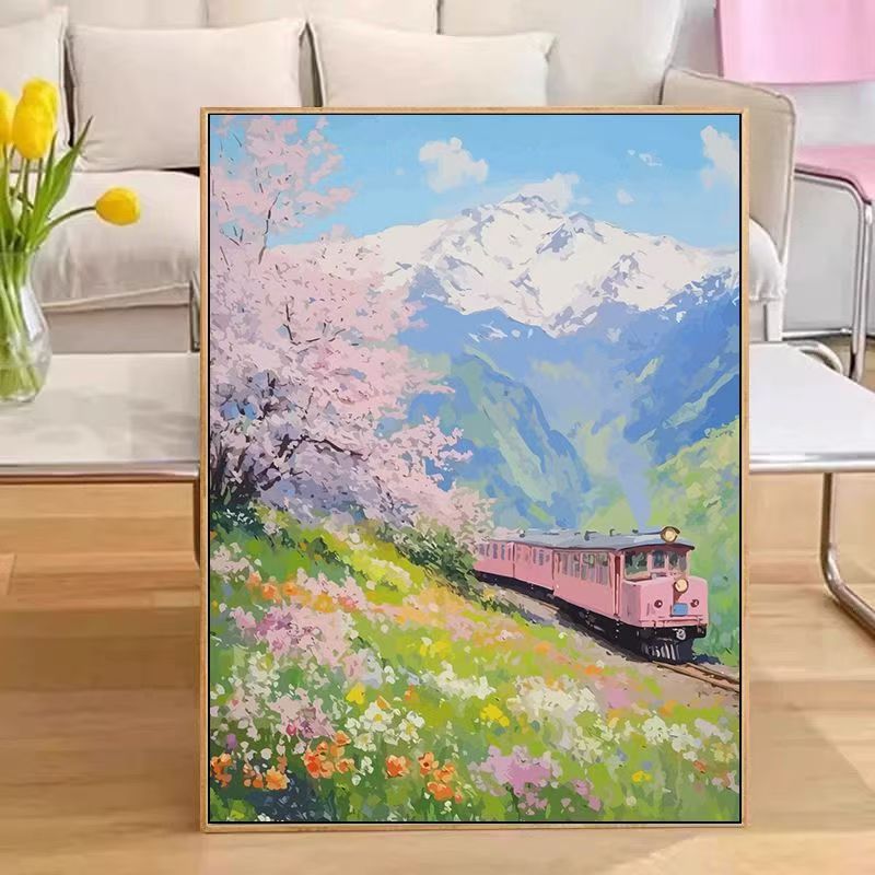 Scenic Train Landscape Wall Art Bowlift