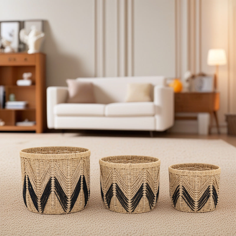 Handcrafted Natural Fiber Storage Basket Bowlift