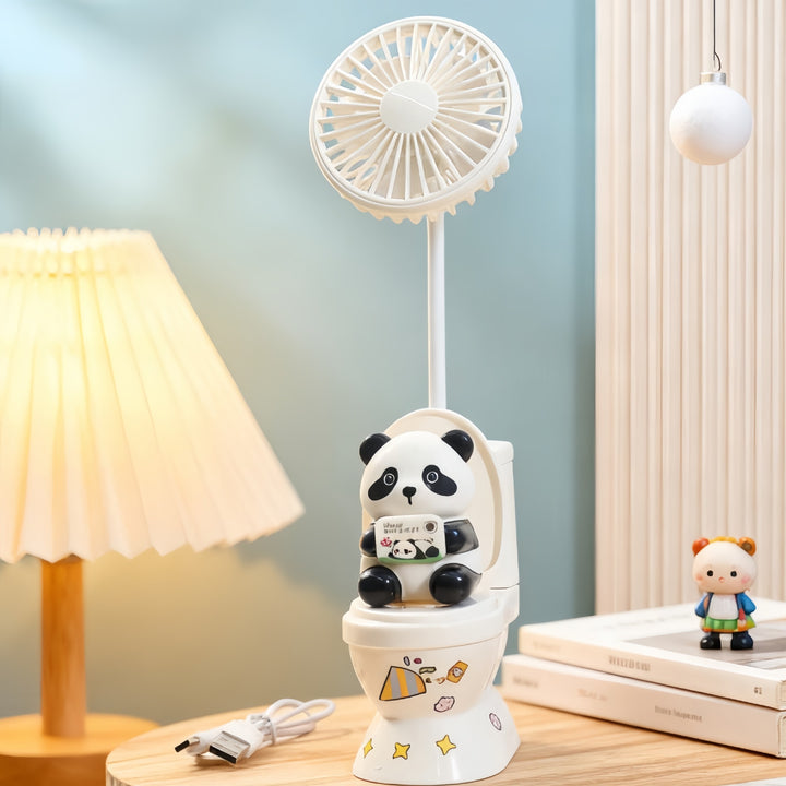 Women's Table Fan with Creative Bear Design Bowlift