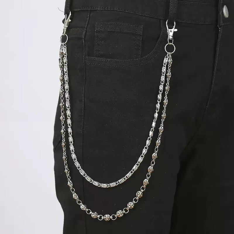Fashionable chain belt with decorative pendants Bowlift