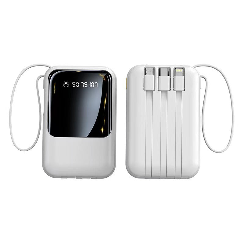Multifunctional portable charger with integrated cable system Bowlift