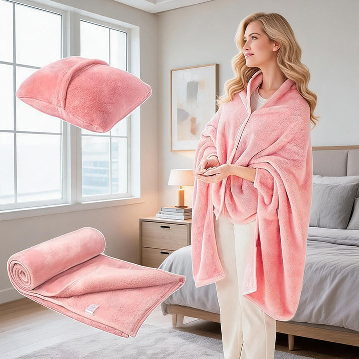 Women's Snuggle blanket with arm design and pillow Bowlift