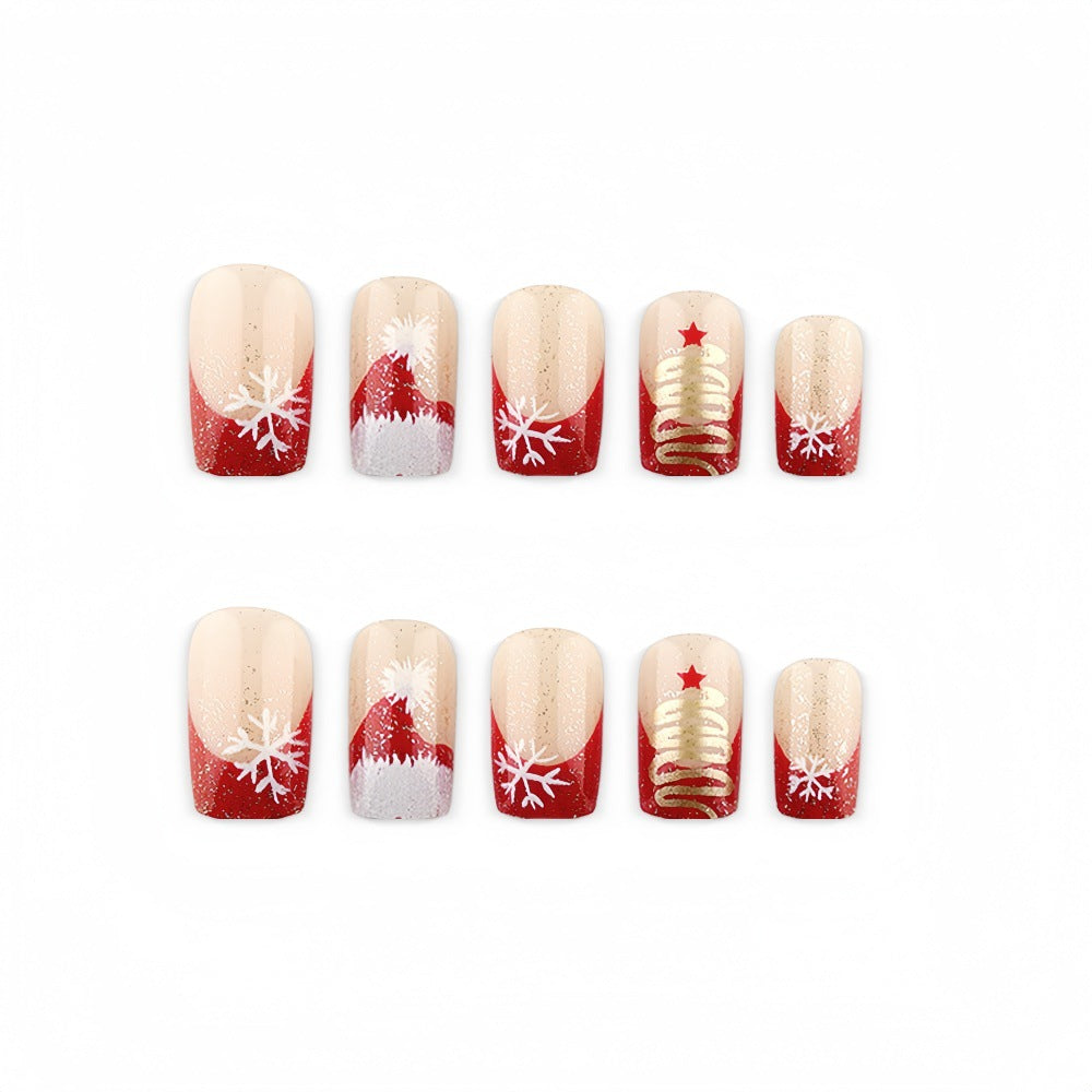 Artificial nails with festive Christmas design Bowlift