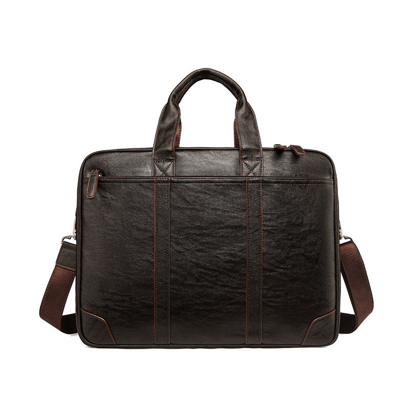 Premium Leather Business Briefcase Bowlift