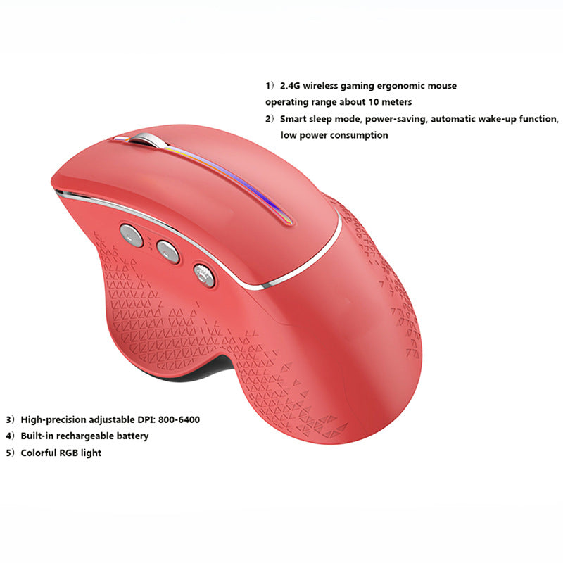Ergonomic Gaming Mouse with Rgb Lighting Bowlift