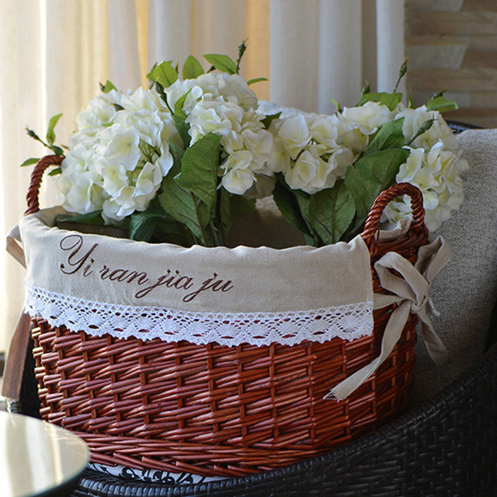 Decorative Wicker Storage Basket Bowlift