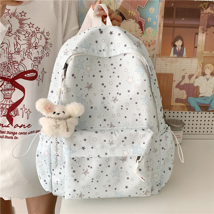 Backpack with Thoughtful Compartments and Trendy Star Motif Bowlift