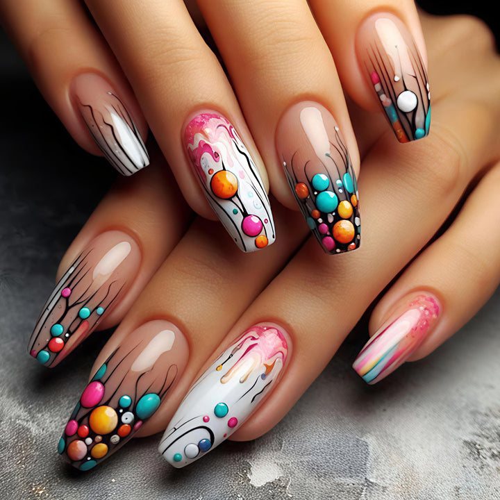Artistic 3D Bubble Nail Art Bowlift