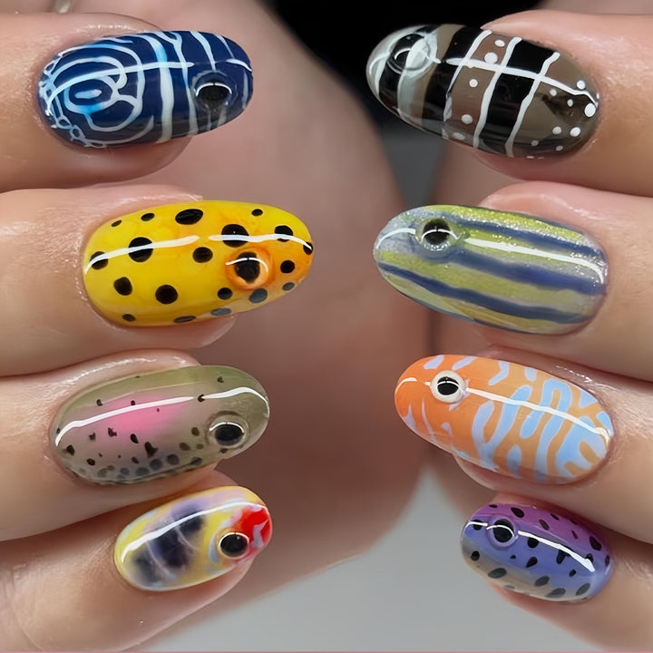 Artistic Patterned Press-On Nail Tips Bowlift
