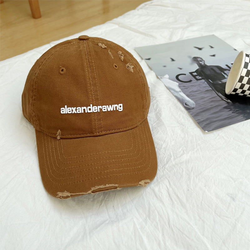 Unisex Distressed Cotton Baseball Cap Bowlift