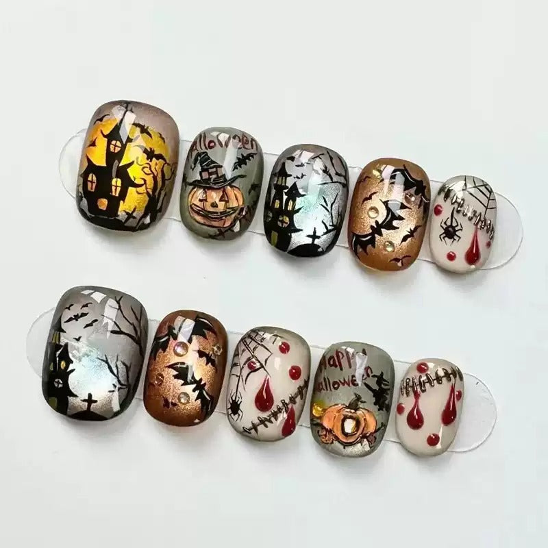 Artificial nails in Halloween design Bowlift
