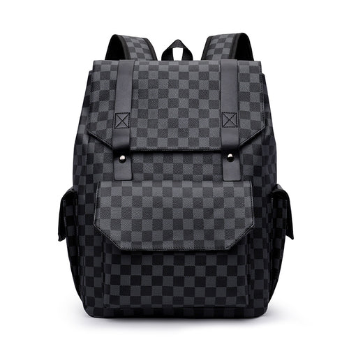 Stylish Checkerboard Pattern Backpack