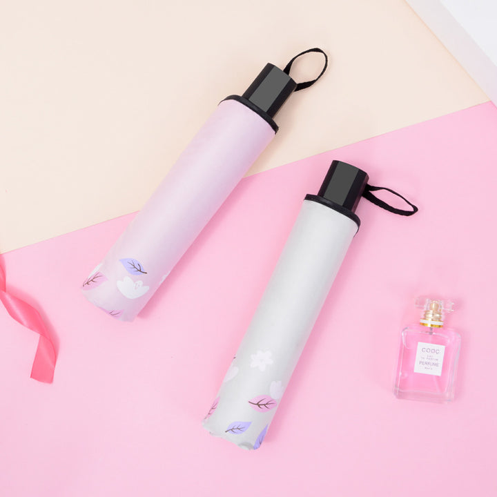 Women's Foldable Umbrella with Floral Finishes Bowlift