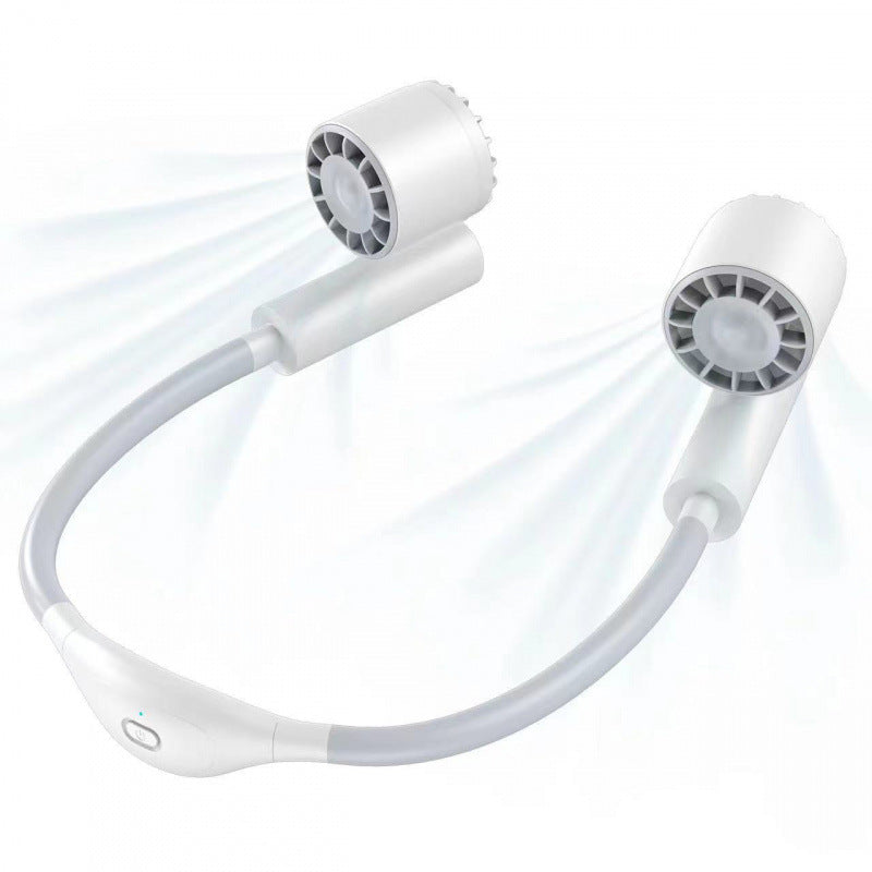 Cooling hands-free dual-head wearable neck fan with adjustable tilt silent brushless motors Bowlift