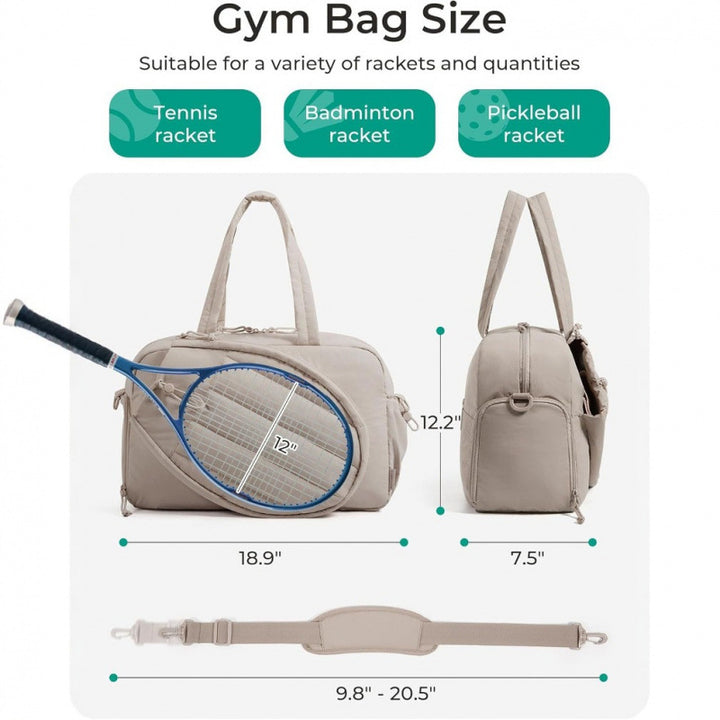 Multifunctional sports bag with integrated compartments for tennis accessories Bowlift