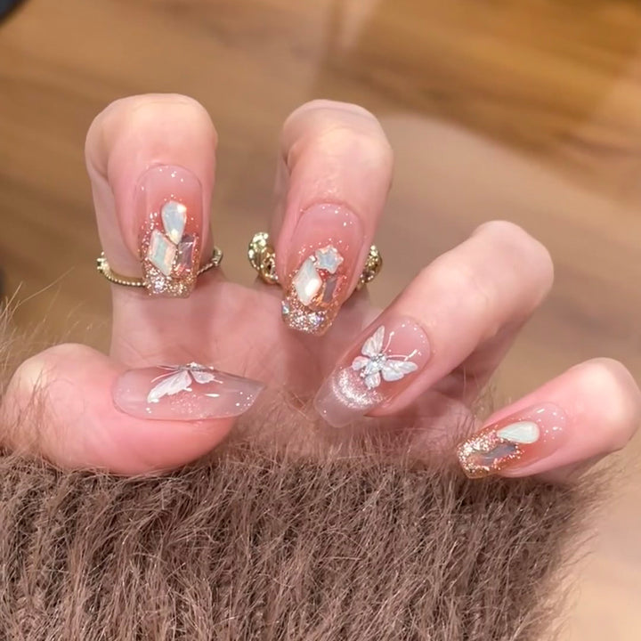 Elegant Sculpted Press-On Nails Bowlift