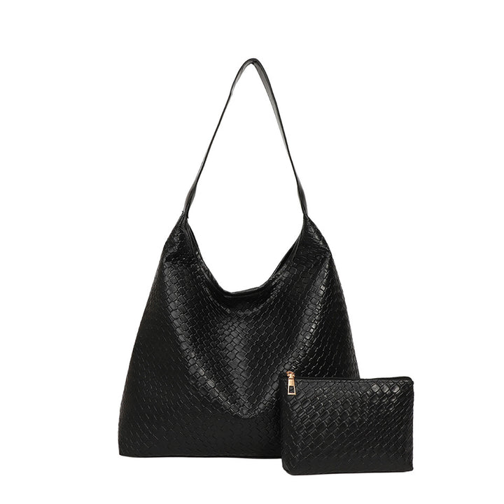 Woven Leather Shoulder Bag Bowlift