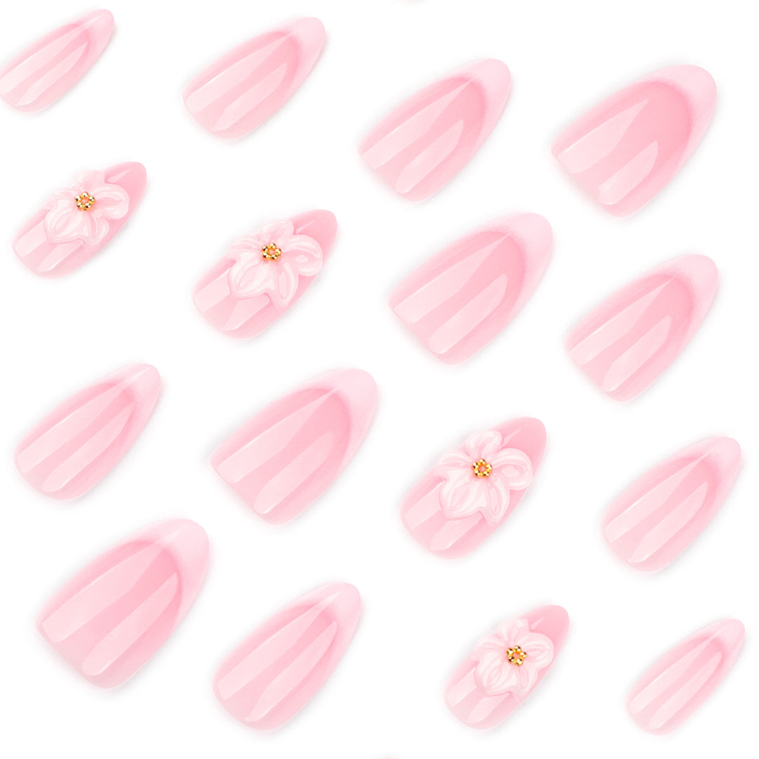 Artistic acrylic nails with elegant flower designs Bowlift