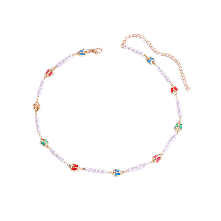 Decorative Pearl and Butterfly Eyewear Chain Bowlift