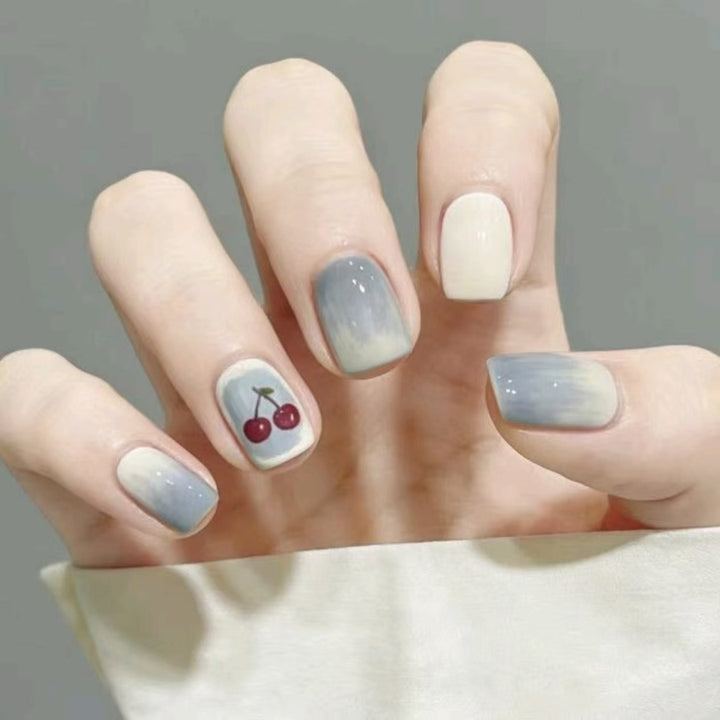 Artistic Nail Art Set with Cherry Design Bowlift
