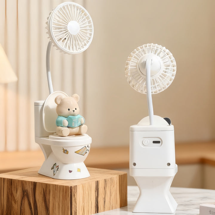 Women's Portable Mini Fan with Creative Bear Design Bowlift