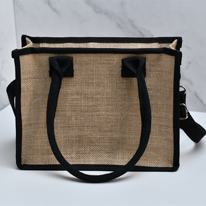 Spacious shopping bag made of sturdy jute with mesh side pockets Bowlift