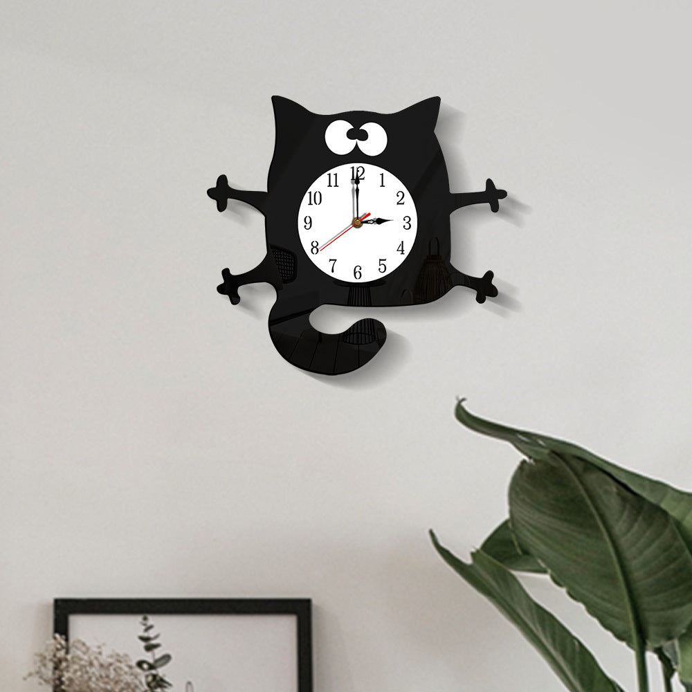 BowLift | Silent Cat Wall Decoration Clock for Children's Room