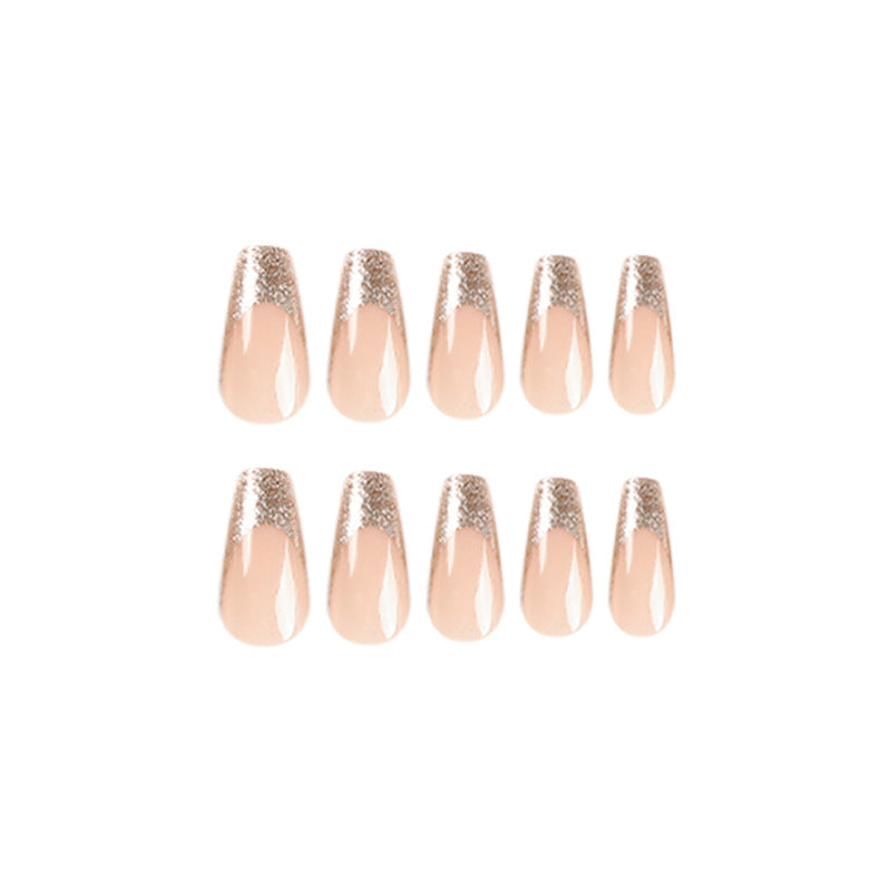 Artificial nail art with glitter and transparent design Bowlift