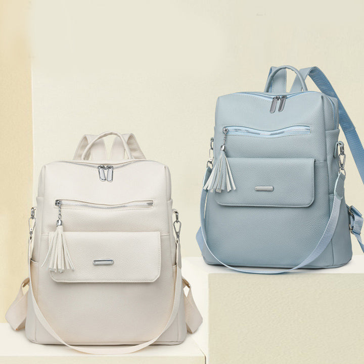 Stylish Multi-Pocket Leather Backpack Bowlift 1788673935