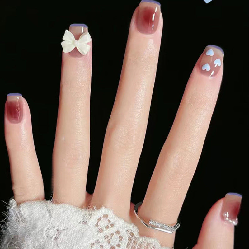 Decorative Floral Press-On Nail Art Set Bowlift
