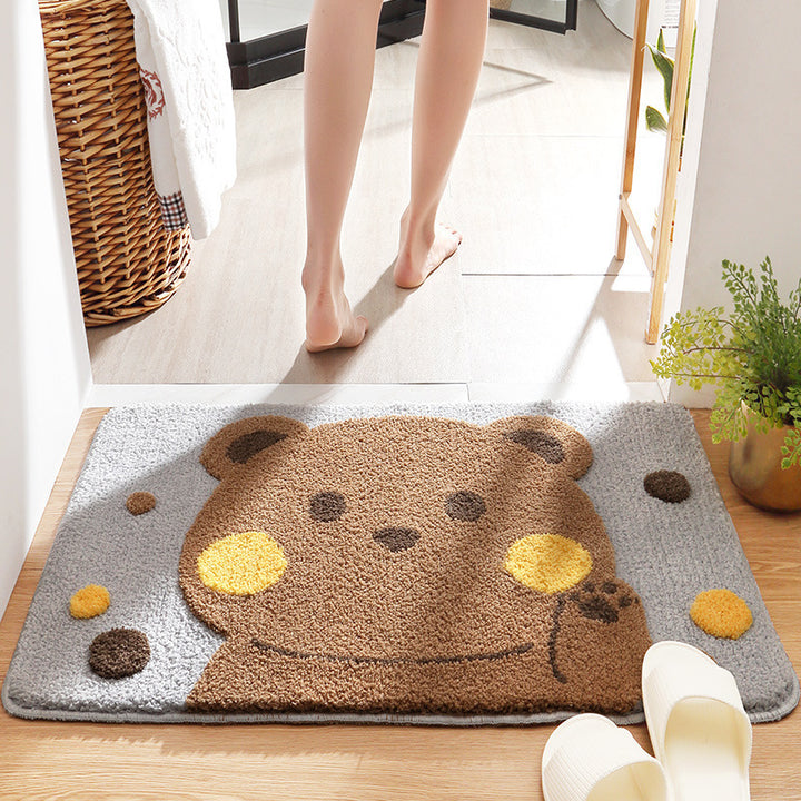 Plush Cat Theme Bath Mat