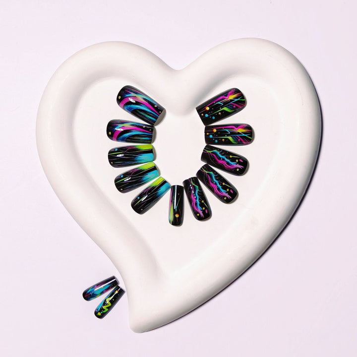Neon Glow-In-The-Dark Nail Art Bowlift