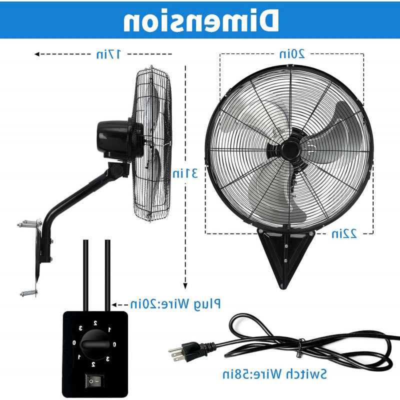 Unisex wall fan with powerful air circulation Bowlift