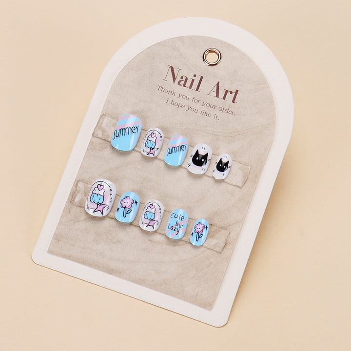 Fun-Themed Cartoon Press-On Nail Set Bowlift