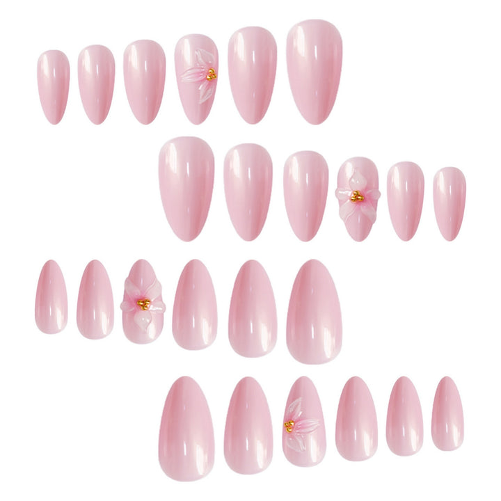 Elegant Floral Pointed Nail Art Extensions Bowlift