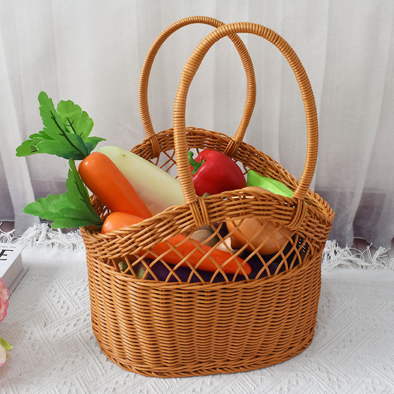 Handwoven Market Tote Basket Bowlift