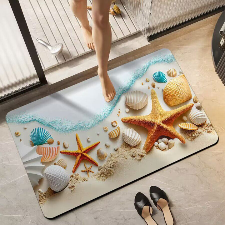 Floral-Themed Non-Slip Bath Mat Bowlift