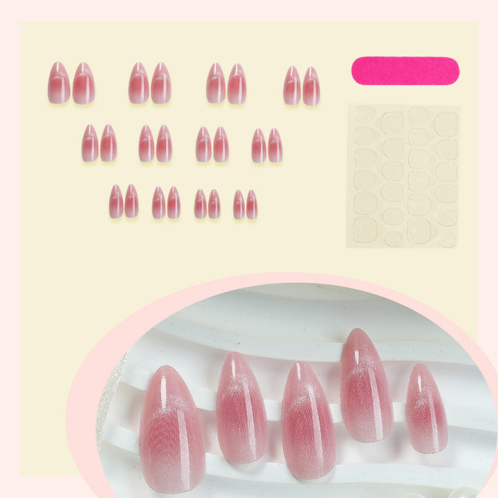 High-Quality Press-On Nail Set with Gradient Design Bowlift