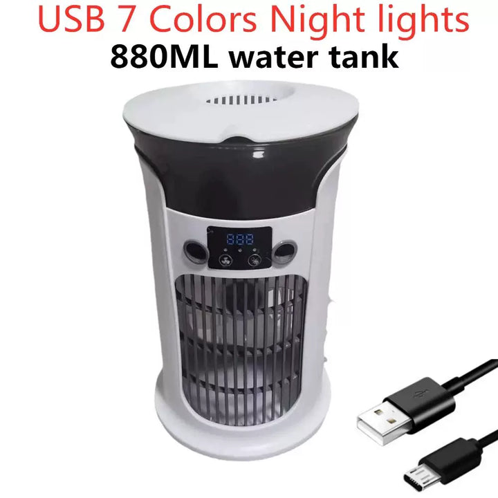 Unisex one size compact USB humidifying air circulation tower fan with LED display Bowlift
