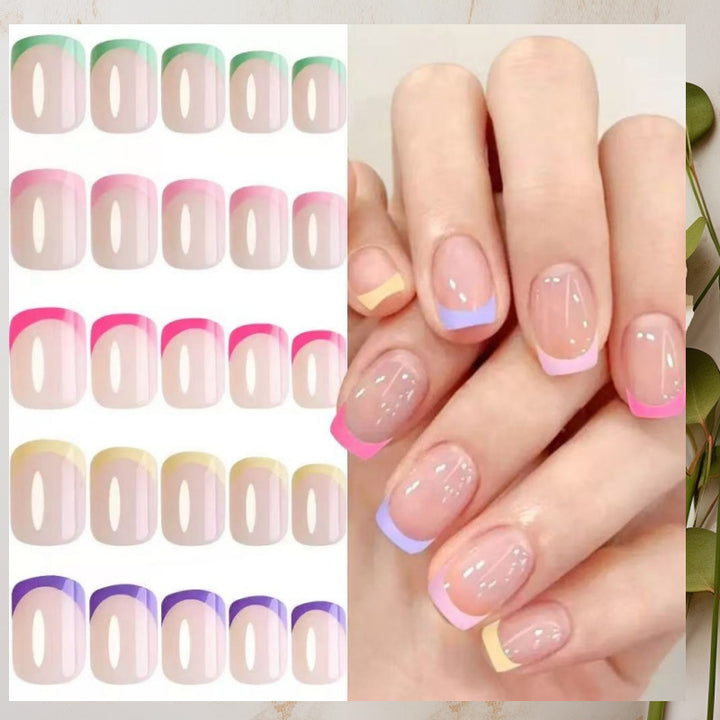 Artificial Nail Set with Colorful Accented Tips Bowlift