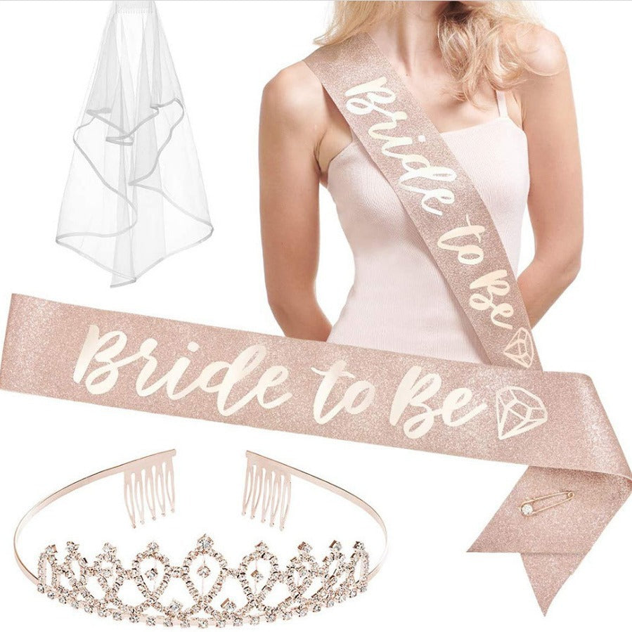 Ladies Glittering Bride Sash Bowlift