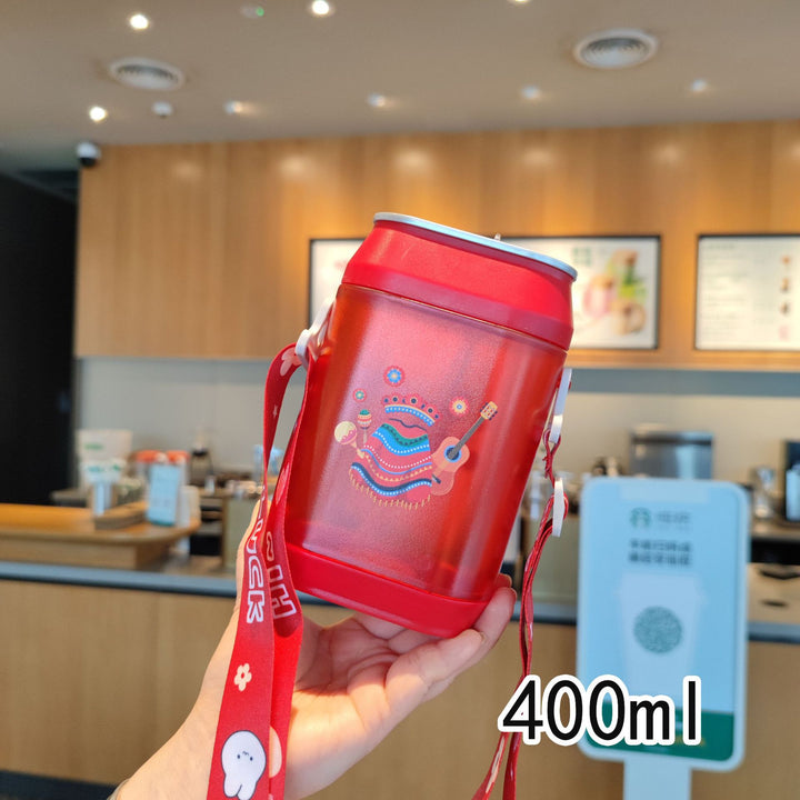 Women's creative drink box with integrated carrying strap Bowlift