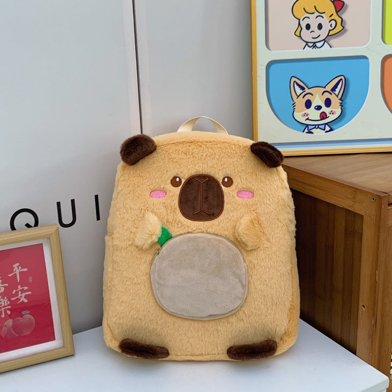 Plush Animal Face Backpack