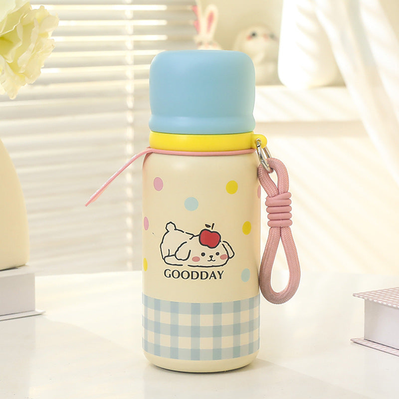 Ladies thermos bottle with animal motif and carrying strap Bowlift