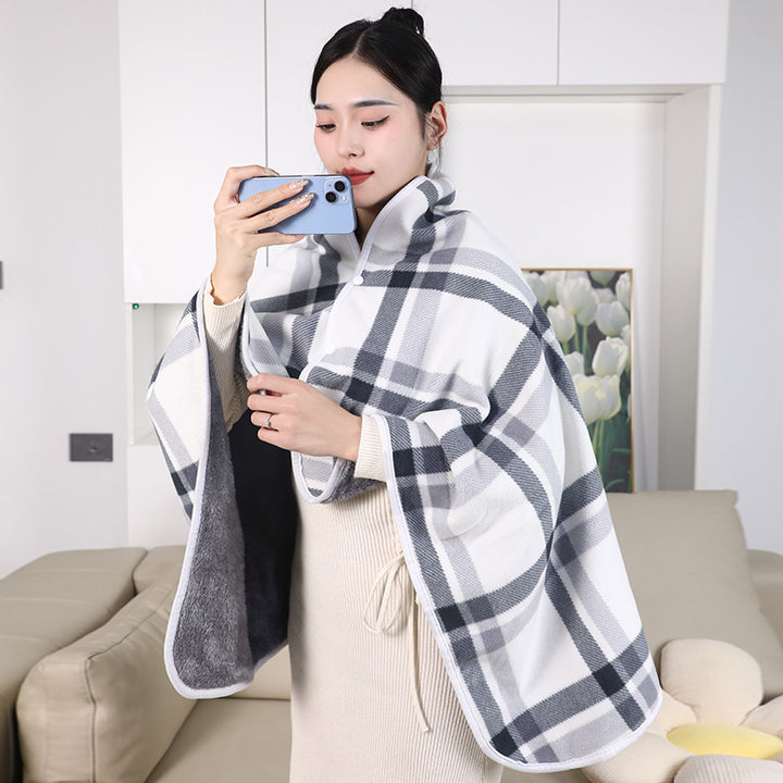 Women’s stylish hooded blanket with checkered pattern Bowlift