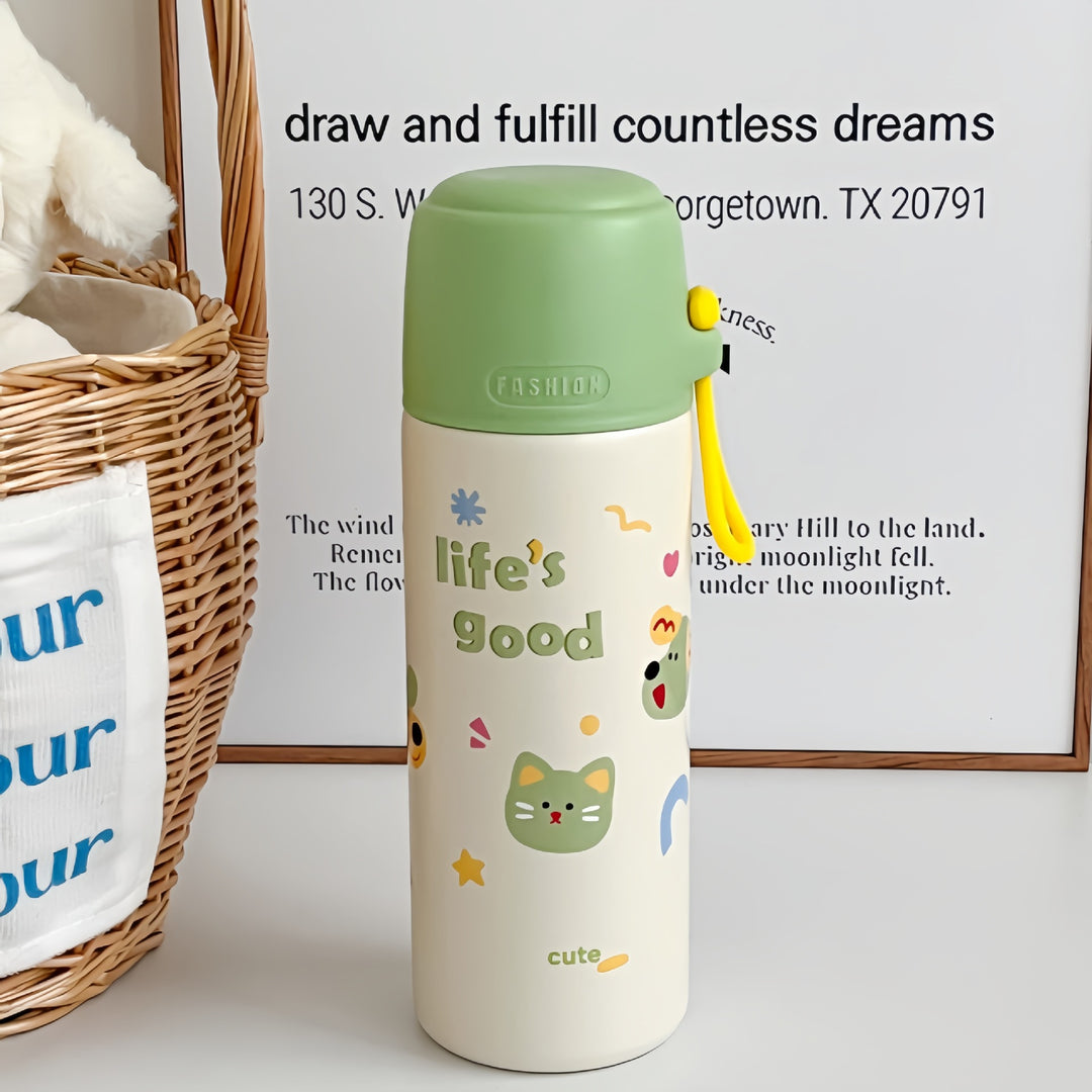 Women's Insulated Drinking Bottle with Cheerful Animal Design Bowlift