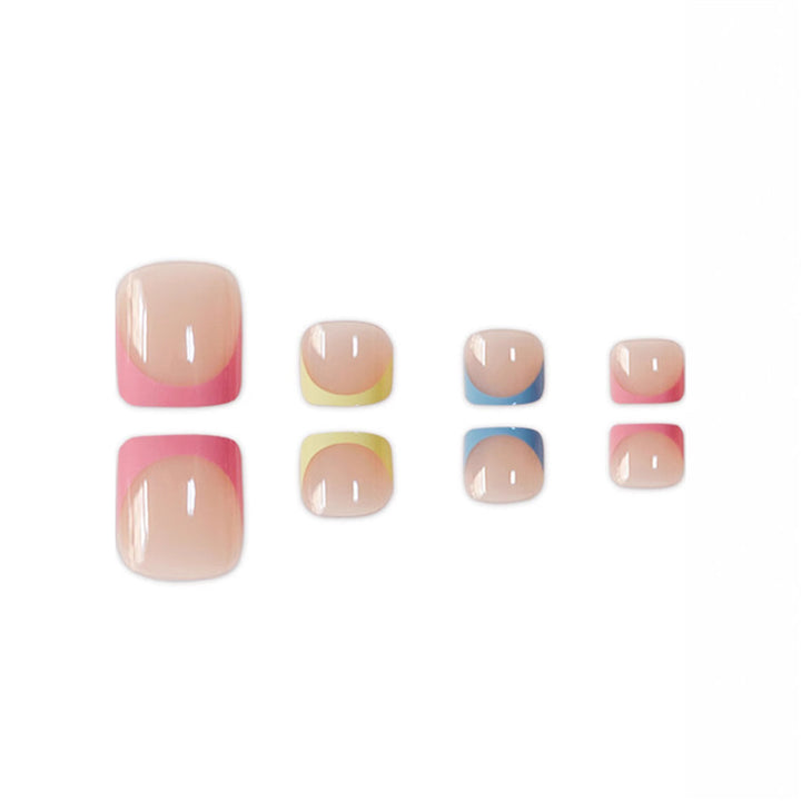 Colorful French Tip Pedicure Bowlift